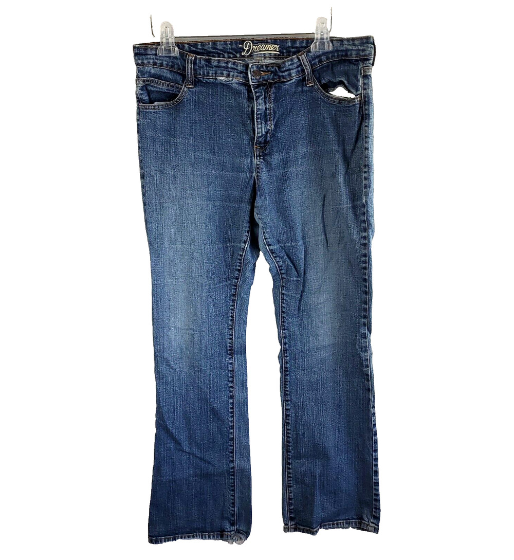 Old Navy Jeans Womens 14 Dreamer Relaxed Bootcut Regular Stretch Denim Mid Rise